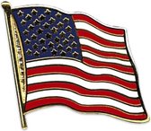 Broche/speldje Pin Vlag USA/Amerika - Amerikaanse feestartikelen - Verkleed pins