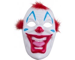 Kunststof scary clowns masker - gezichtmasker - met ooggaten - Horror clown