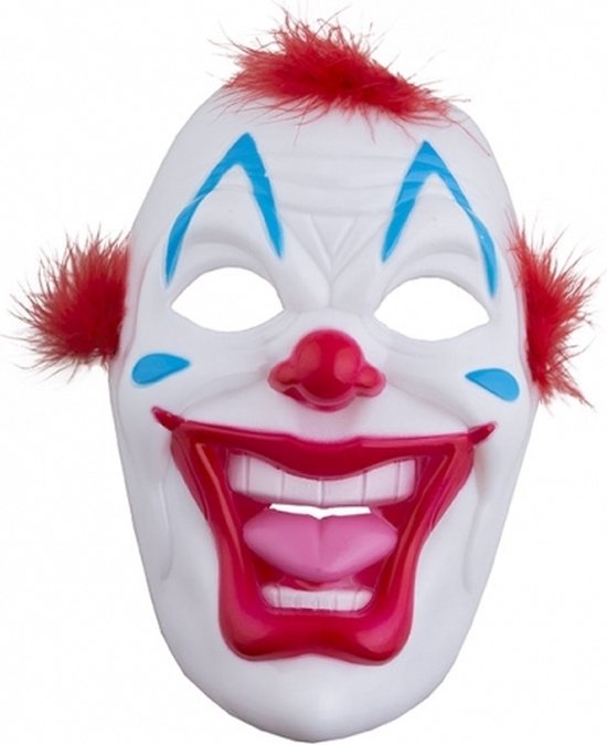 Kunststof scary clowns masker - gezichtmasker - met ooggaten - Horror clown