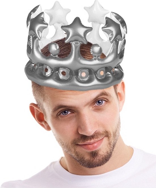 Opblaasbare kroon zilver 23 cm