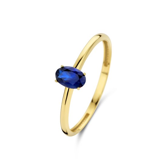 Isabel Bernard Baguette Dames Ring Goud - Blauw/Goud - 17.25 mm / maat 54
