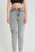 Dames Ripped Spijkerbroek High Waist - D83615 - Grijs