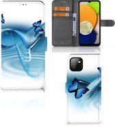 GSM Hoesje Geschikt voor Samsung Galaxy A03 Telefoonhoesje Portemonnee Vlinders