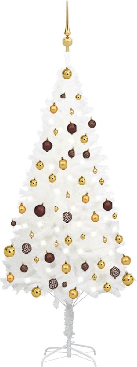 VidaLife Kunstkerstboom met LED's en kerstballen 150 cm wit