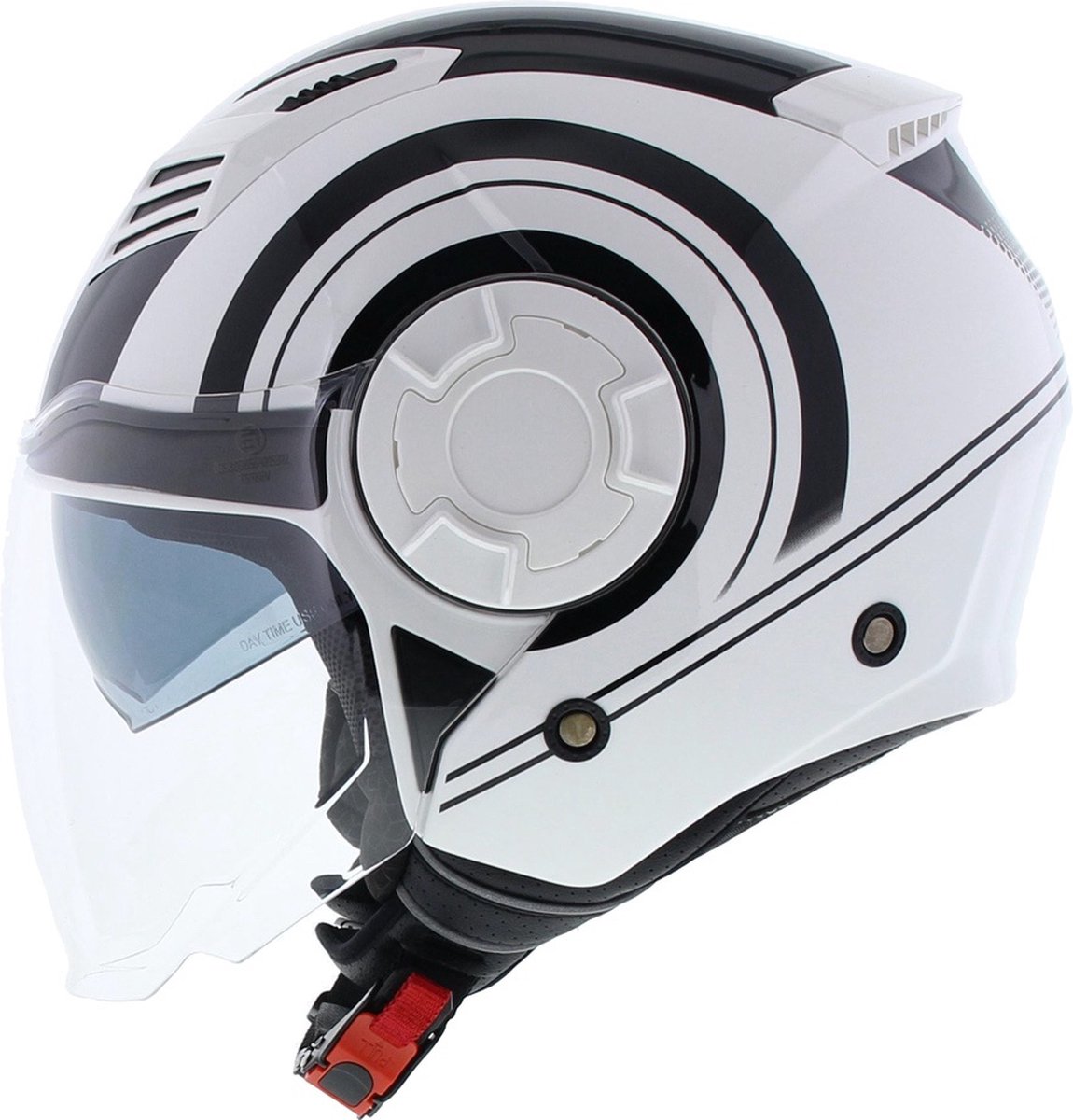 Vito Jet Isola helm glans wit zwart M Scooterhelm & Motorhelm