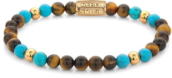 REBEL & ROSE More Balls Than Most Mix Tiger Turquoise - 6mm - RR-60104-G-16,5 cm
