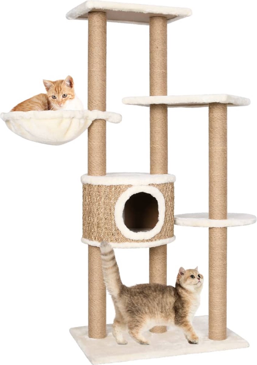 VidaLife Kattenmeubel met krabpalen 126 cm zeegras