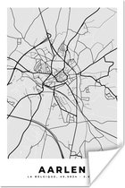 Poster Zwart Wit – België – Plattegrond – Stadskaart – Kaart – Aarlen - 40x60 cm