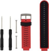 Bracelet en Siliconen bicolore (rouge-noir), adapté pour Garmin Forerunner 220, 230, 235, 620, 630, 735XT, Approach S20, S5 et S6
