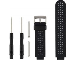 Siliconen bandje - geschikt voor Garmin Forerunner 220 / 230 / 235 / 620 / 630 / 735XT / Approach S20 / S5 / S6 - zwart-wit