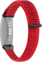 Nylon bandje - geschikt voor Fitbit Inspire 2 / Ace 3 - rood