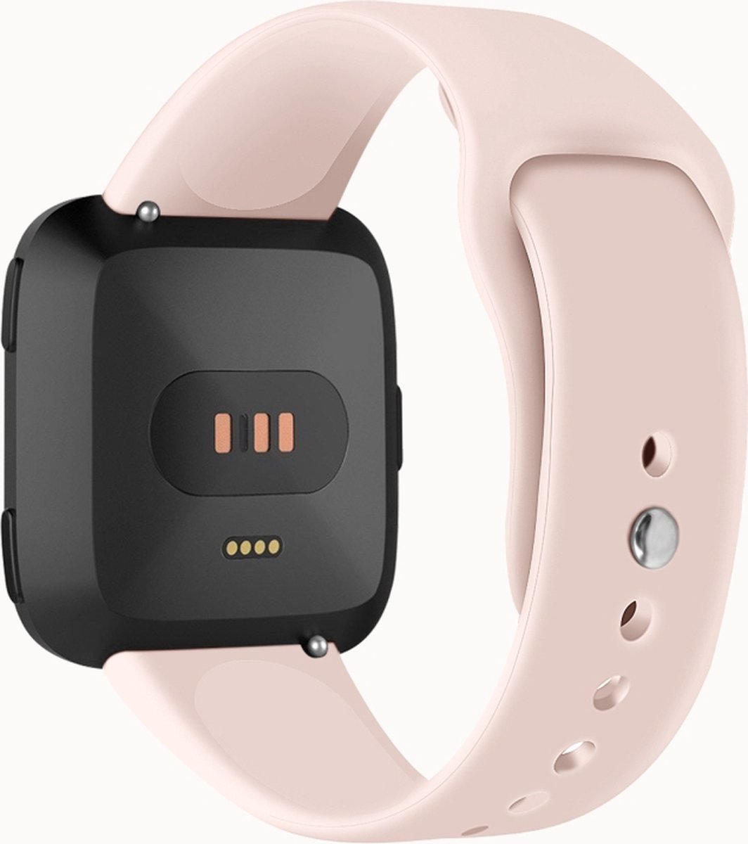 Siliconen bandje - geschikt voor Fitbit Versa / Versa 2 - maat M/L - zachtroze