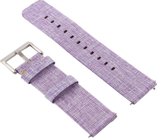 Canvas bandje - geschikt voor Fitbit Versa / Versa 2 - lila