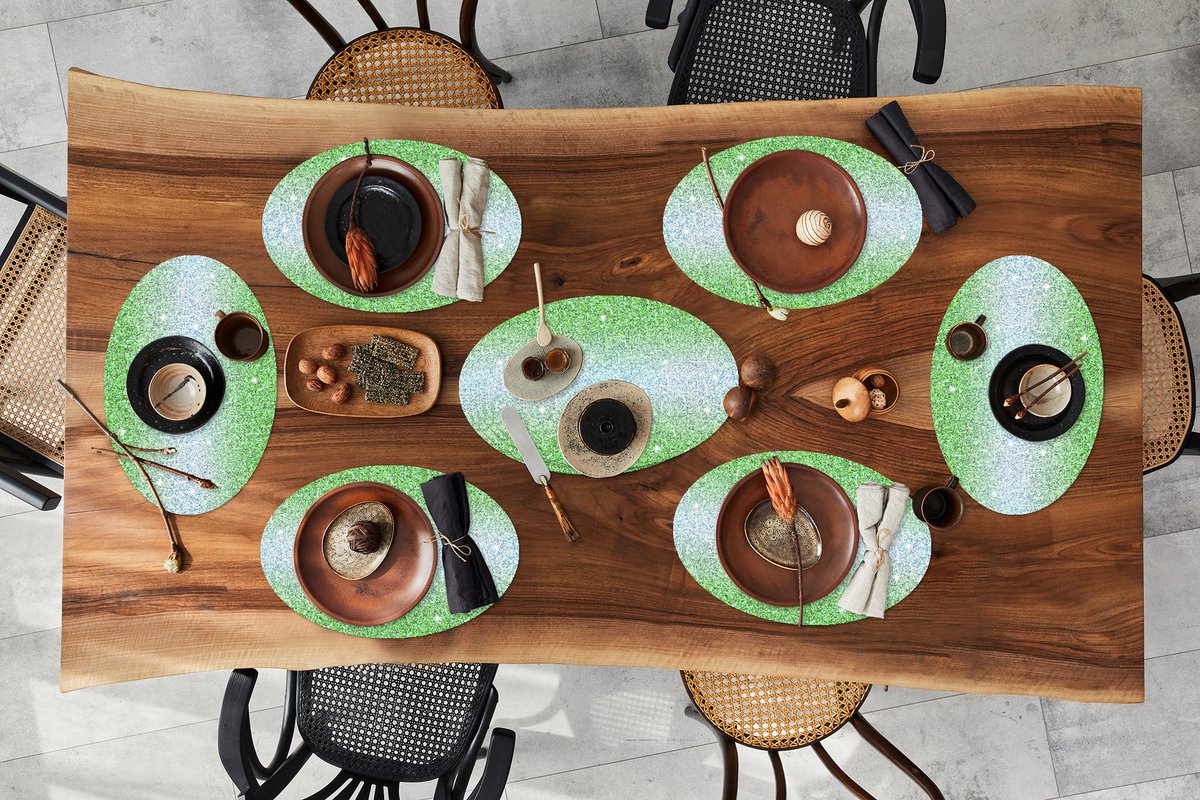 Placemats ovaal - Onderleggers - Ovale placemats - Ombre - Weegschaal - Geboortesteen - 10 stuks