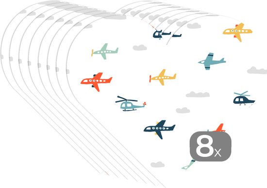 Sous-verres - Napperons - Napperons coeur - Motifs - Hélicoptère - Avion - 8 pièces