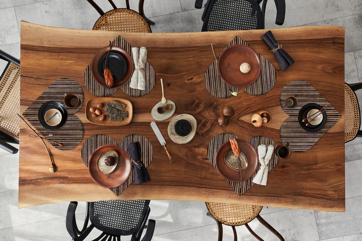 Onderleggers - Placemats - Placemats hartje - Roest print - Patronen - Golfplaat - 6 stuks