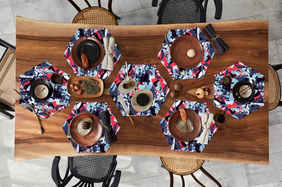 Napperons de table hexagon - Sets de table Sets de table - Set de table hexagone - Motif - Abstrait - Décoration - 10 pièces