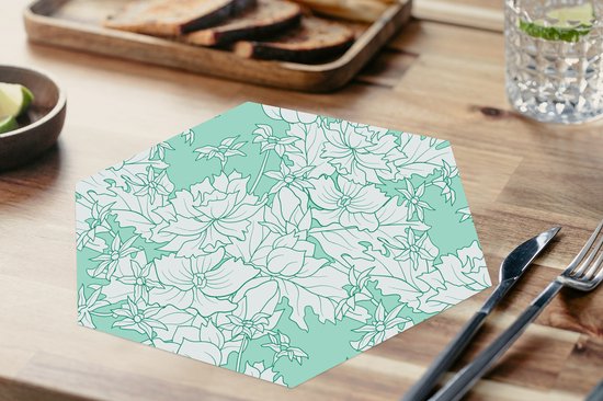 Napperons de table hexagon - Sets de table sets de table - Set de table hexagone - Motifs - Vintage - Fleurs - 10 pièces