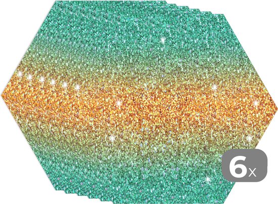 Napperons de table hexagon - Sets de table sets de table - Set de table hexagone - Scorpion - Ombre - Pierres précieuses - Motifs - 6 pièces