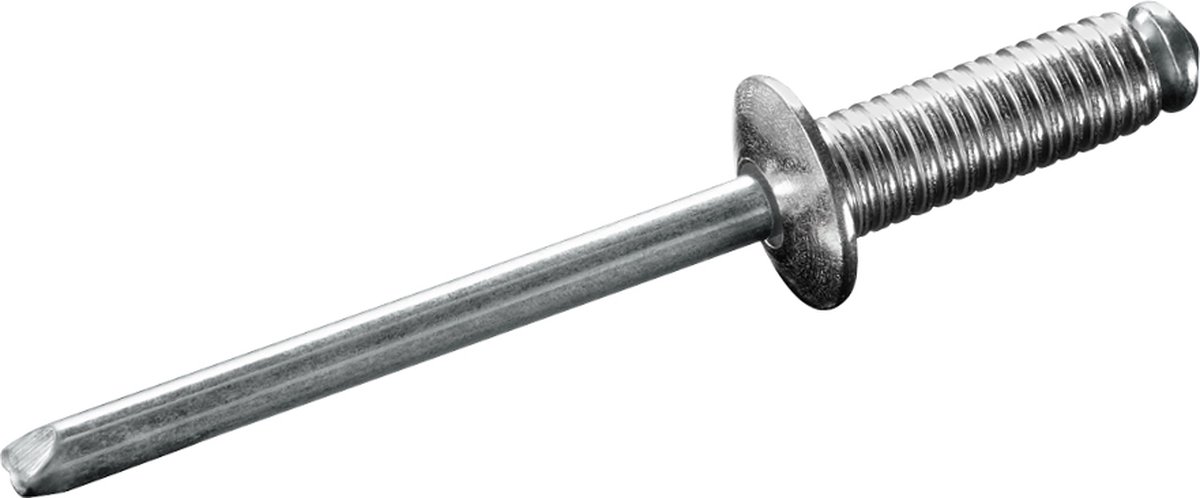 GOEBEL® - 500 x Geribbelde blindklinknagels (Ø x L) 4,8 x 18 mm - Alu Aluminium AlMG 2,5 / Staal verzinkt - Vlakke kop - RILLI - 7070248180 - Popnagel
