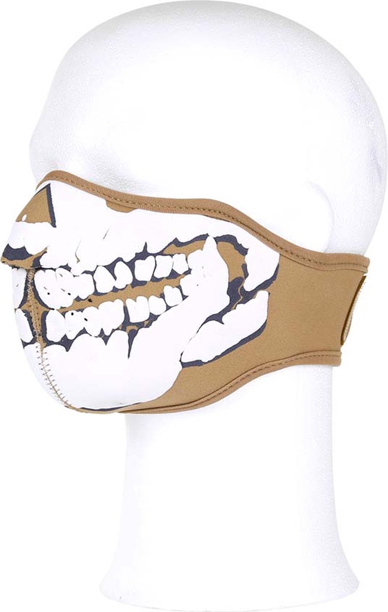 Biker Mask Neoprene Skull 3D khaki