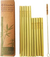 Elicious® - Bamboe Rietjes - Set van 10 - Duurzaam - Herbruikbaar - Met Borsteltje - Plasticvrij