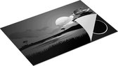 Chefcare Inductie Beschermer Rode Zonsondergang in de Savanne - Abstract - Zwart Wit - 80x50 cm - Afdekplaat Inductie - Kookplaat Beschermer - Inductie Mat