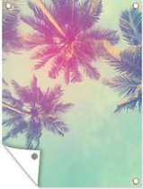 Tableau de jardin - Jardin - Palmier - Feuilles de palmier - Été - 30x40 cm - Toile de clôture - Toile de jardin - Affiche extérieure