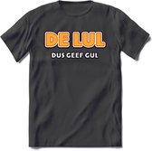 T-Shirt Knaller T-Shirt| De Lul, dus geef gul | Vrijgezellenfeest Cadeau Man / Vrouw -  Bride / Groom To Be Bachelor Party - Grappig Bruiloft Bruid / Bruidegom |Heren / Dames Kleding shirt|Kleur zwart|Maat L