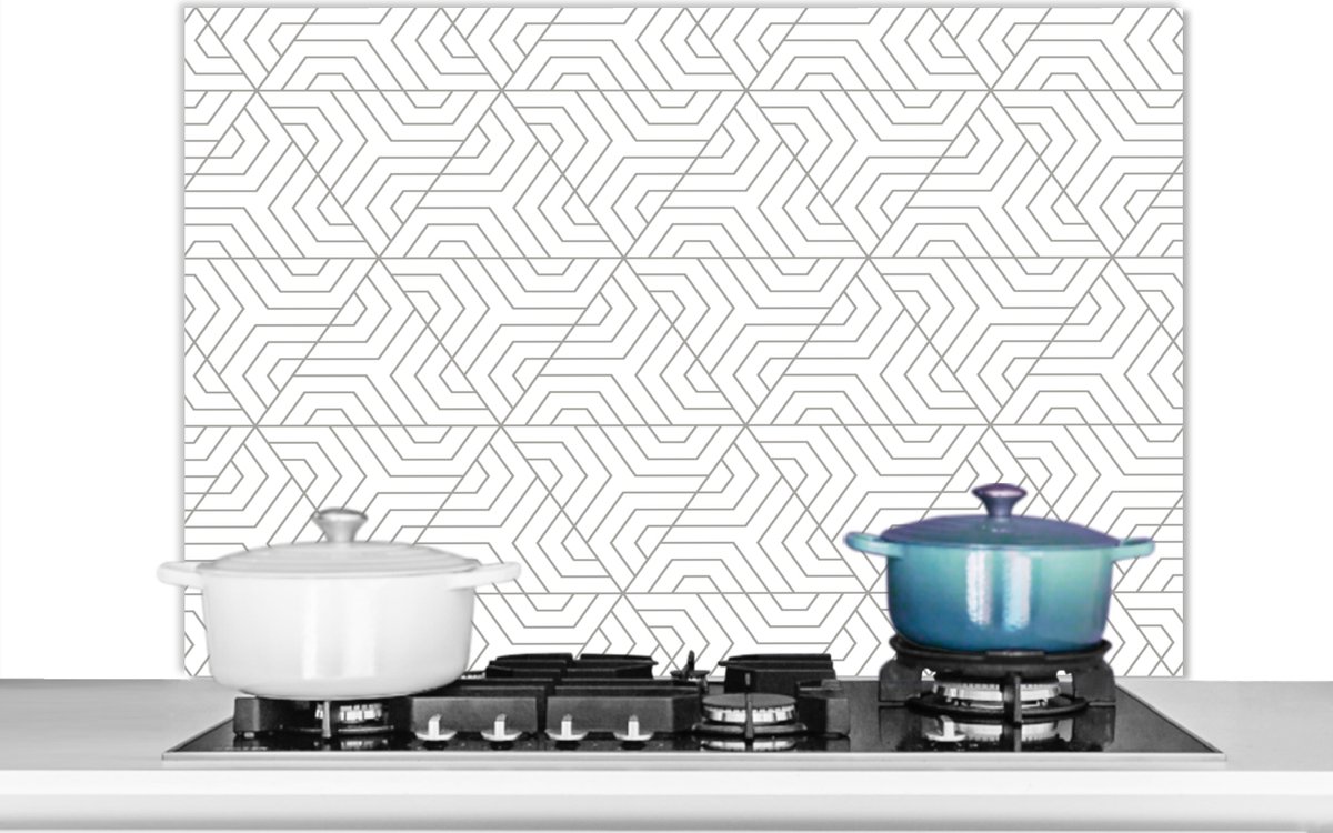 Spatscherm - Design - Keuken - Patronen - Driehoek - Abstract - 100x65 cm - Spatwand