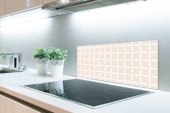 Spatscherm - Patronen - Design - Beige - Spatwand - 80x40 cm - Achterwand keuken