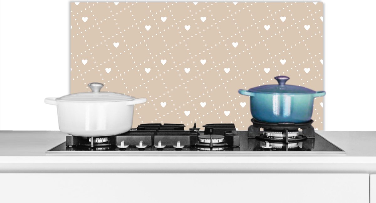 Spatscherm - Patronen - Hart - Stippen - Design - Keuken - 90x45 cm - Achterwand keuken