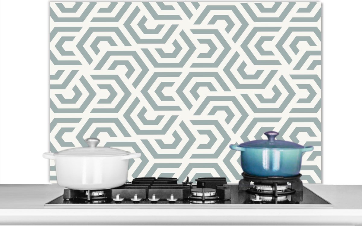 Spatscherm - Design - Patronen - Groen - Spatwand - 100x65 cm - Achterwand keuken
