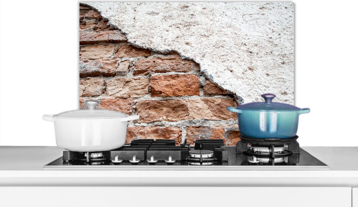 Spatscherm - Spatwand- Muur - Stenen - Gips - Baksteen - Koken - Keuken achterwand - 60x40 cm
