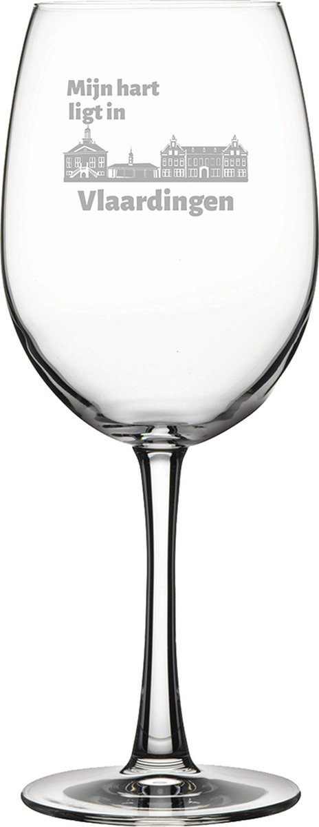 Gegraveerde Rode wijnglas 46cl Vlaardingen