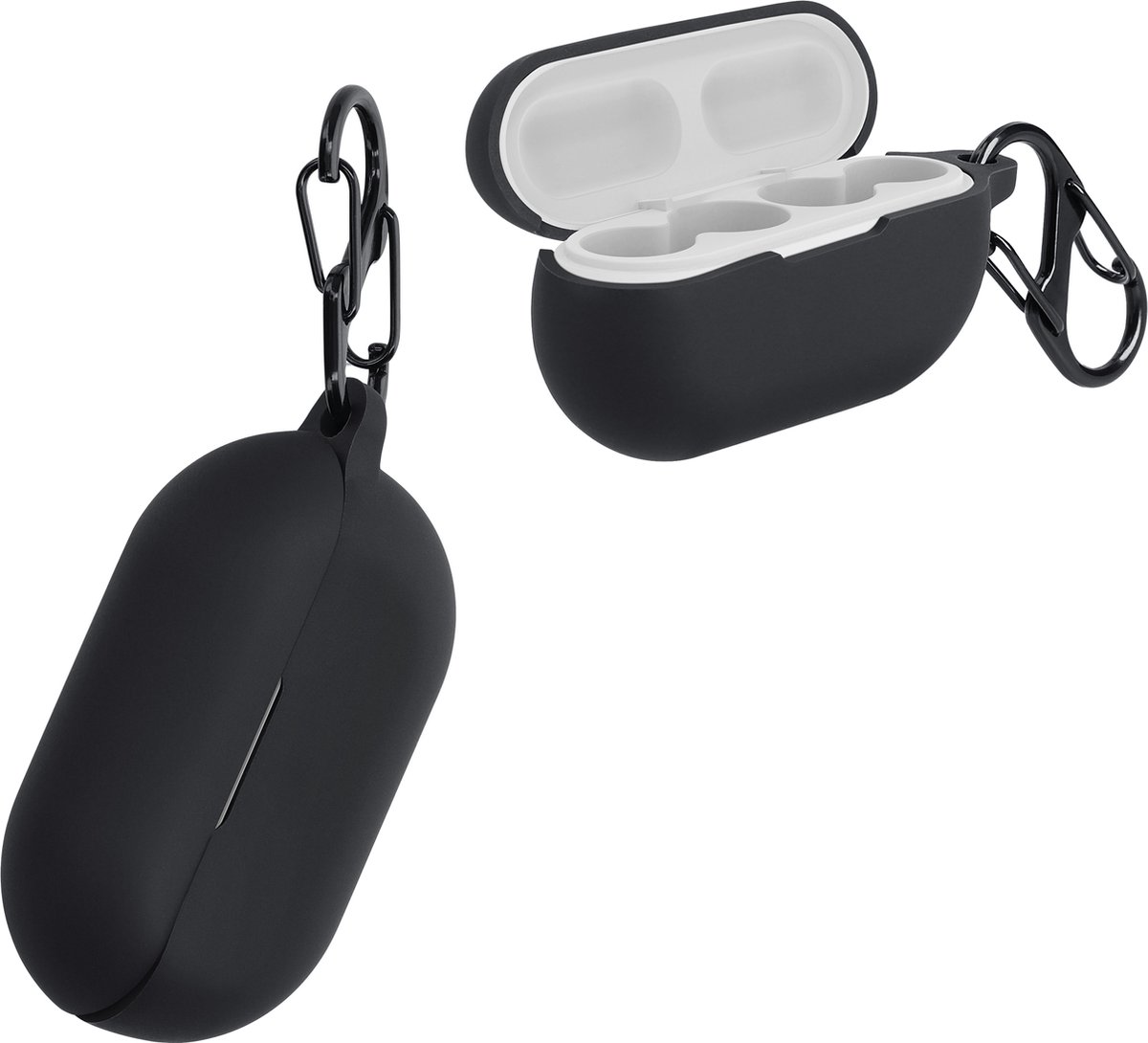 kwmobile cover voor oordopjes case - geschikt voor ambie Sound Earcuffs AM-TW01 - Trendy beschermhoes draadloze oordopjes in zwart