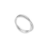 Fossil Dames Ring Staal - Zilverkleurig - 17.00 mm / maat 53