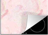 KitchenYeah® Inductie beschermer 71x52 cm - Marmer print - Roze - Glitter - Goud - Patronen - Kookplaataccessoires - Afdekplaat voor kookplaat - Inductiebeschermer - Inductiemat - Inductieplaat mat