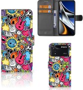 Telefoonhoesje Portemonnee Xiaomi Poco X4 Pro 5G GSM Hoesje Punk Rock