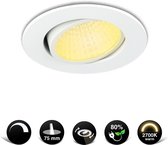 Dimbare LED Inbouwspot - 4 Stuks - 2700K Warm wit licht - 5W - Energiezuinig & Duurzaam - Kantelbaar - Vervangt 50W - Wit