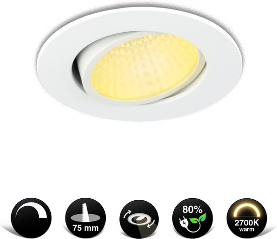 LED Inbouwspot - Voordeel pack - 4 Stuks - licht - 5W - Kant en klaar - Vervangt 50W
