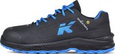HKS Barefoot Feeling BFP 10 sans embout - chaussures professionnelles - chaussures de travail - basses - hommes - sans métal - antidérapantes - ESD - légères - végétaliennes - noir/bleu - taille 41