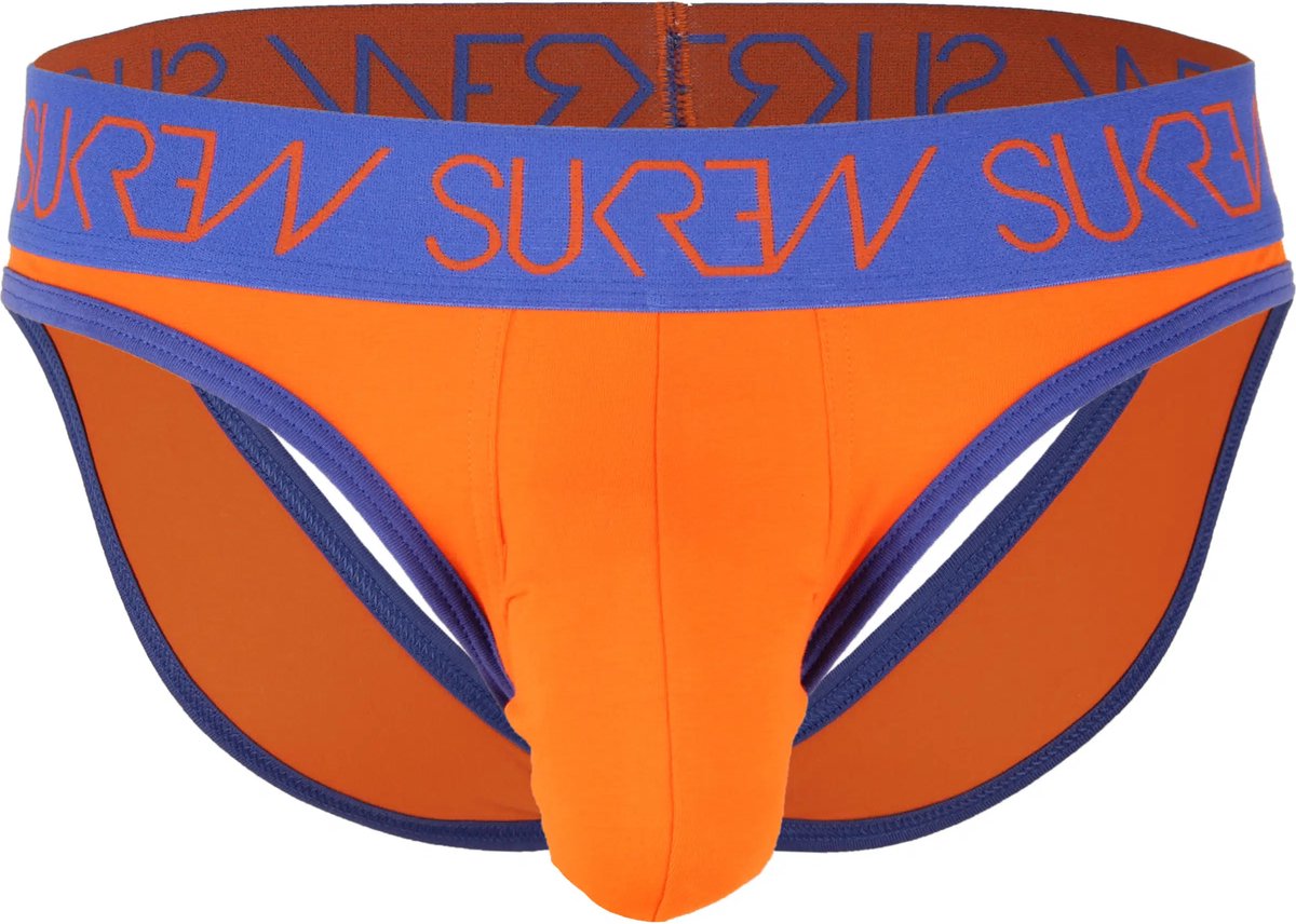 Sukrew V-Brief Flame Oranje - Maat XL - Jockstrap - Heren Ondergoed