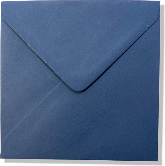 Enveloppes carrées de luxe - 100 pièces - 14x14 cm - Bleu foncé