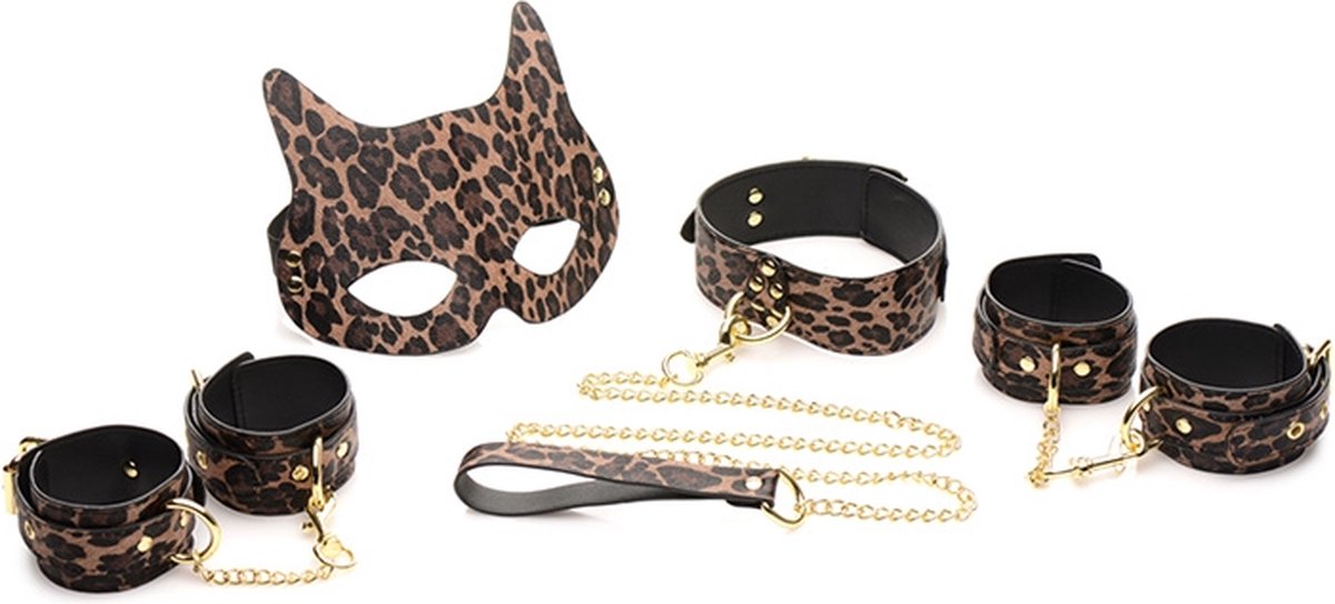 Goedkoopste XR Brands Bondageset met Luipaardprint brown
