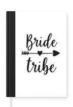 Notitieboek - Schrijfboek - Pijl door een hart met de woorden "Bride" en "Tribe" op een witte achtergrond - Notitieboekje klein - A5 formaat - Schrijfblok