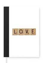 Notitieboek - Schrijfboek - Quotes - Love - Spreuken - Scrabble - Liefde - Notitieboekje klein - A5 formaat - Schrijfblok
