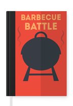 Notitieboek - Schrijfboek - Barbecue illustratie met de quote "Barbecue Battle" - Notitieboekje klein - A5 formaat - Schrijfblok