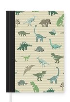 Notitieboek - Schrijfboek - Dinosaurus - Bruin - Groen - Jongens - Meisjes - Kinderen - Notitieboekje klein - A5 formaat - Schrijfblok