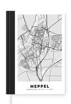 Notitieboek - Schrijfboek - Stadskaart - Meppel - Grijs - Wit - Notitieboekje klein - A5 formaat - Schrijfblok - Plattegrond